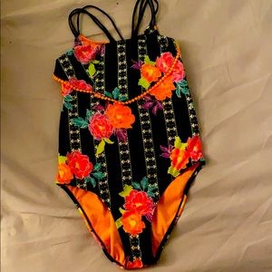 Racer back one piece bathing suit